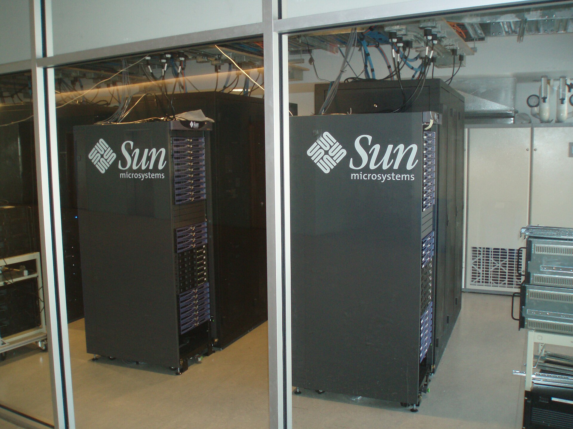 Rack-mounted servers in a data center
